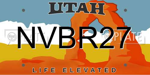 NVBR27 Utah License Plate