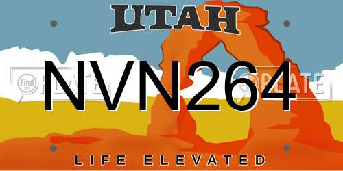 NVN264 Utah License Plate