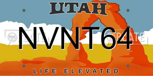NVNT64 Utah License Plate