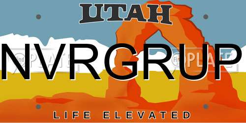 NVRGRUP Utah License Plate
