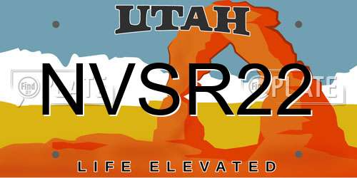 NVSR22 Utah License Plate