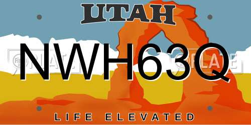 NWH63Q Utah License Plate