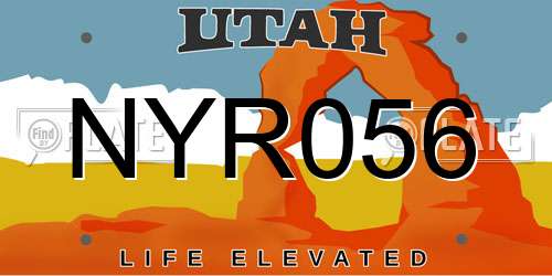 NYR056 Utah License Plate