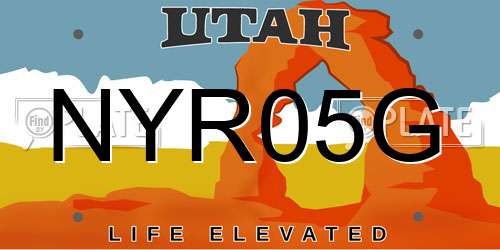 NYR05G Utah License Plate