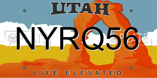 NYRQ56 Utah License Plate