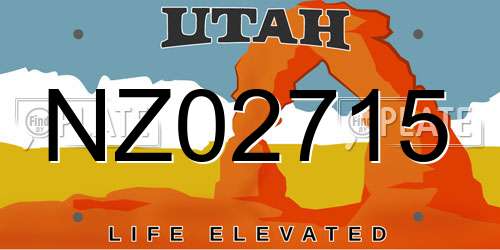 NZ02715 Utah License Plate