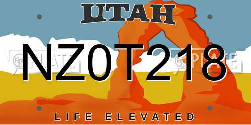 NZ0T218 Utah License Plate