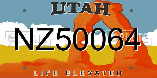 NZ50064 Utah License Plate