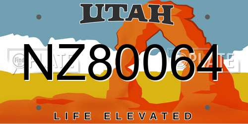 NZ80064 Utah License Plate