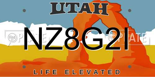 NZ8G2I Utah License Plate
