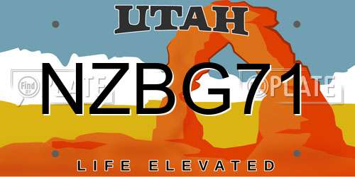 NZBG71 Utah License Plate