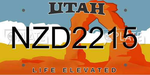 NZD2215 Utah License Plate