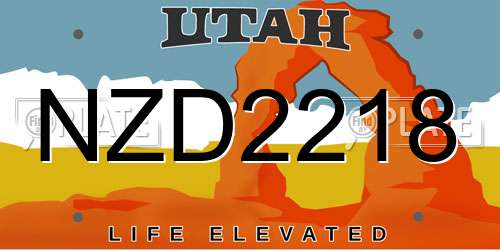 NZD2218 Utah License Plate