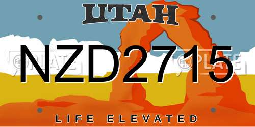 NZD2715 Utah License Plate