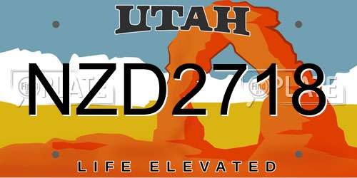NZD2718 Utah License Plate