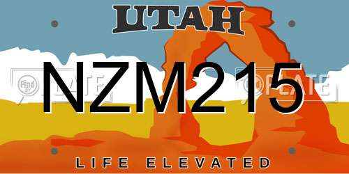 NZM215 Utah License Plate