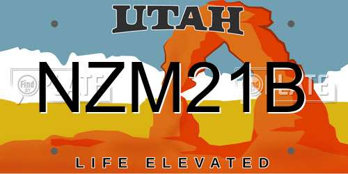 NZM21B Utah License Plate