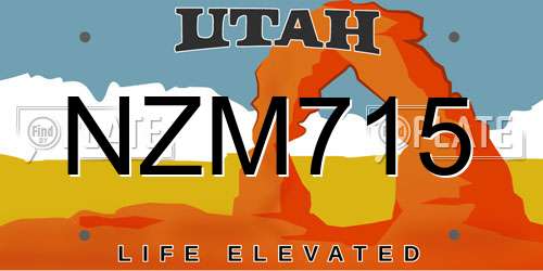 NZM715 Utah License Plate