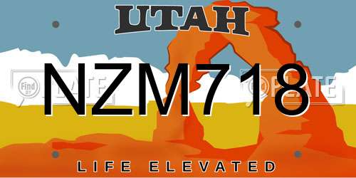 NZM718 Utah License Plate