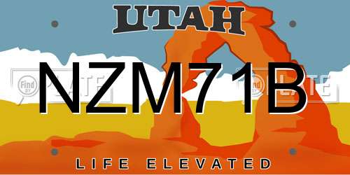 NZM71B Utah License Plate