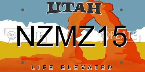 NZMZ15 Utah License Plate