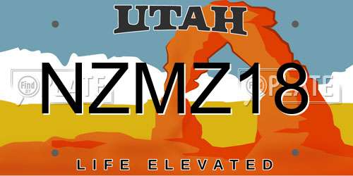 NZMZ18 Utah License Plate