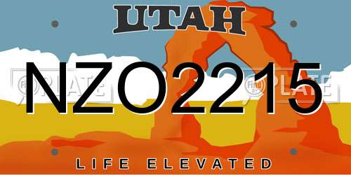 NZO2215 Utah License Plate