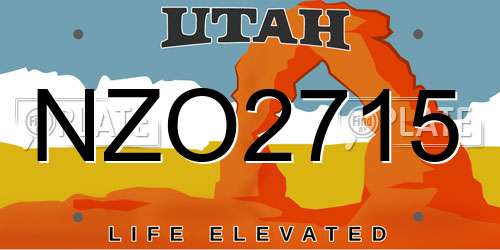 NZO2715 Utah License Plate