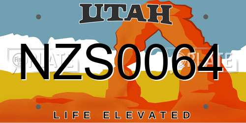 NZS0064 Utah License Plate