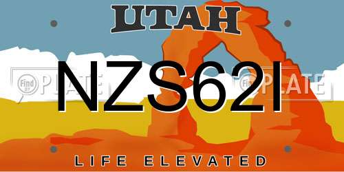 NZS62I Utah License Plate