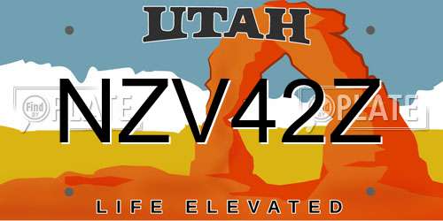 NZV42Z Utah License Plate
