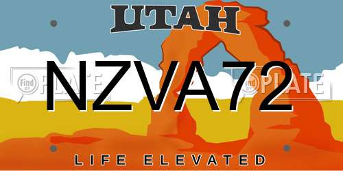 NZVA72 Utah License Plate