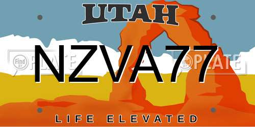 NZVA77 Utah License Plate