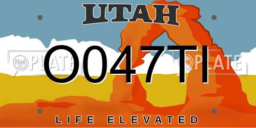 O047TI Utah License Plate