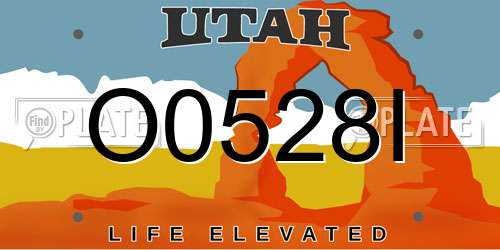 O0528I Utah License Plate
