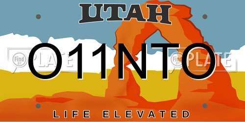 O11NTO Utah License Plate