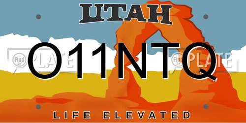O11NTQ Utah License Plate