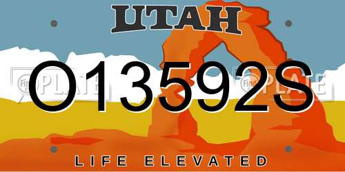 O13592S Utah License Plate