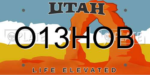 O13HOB Utah License Plate