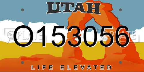 O153056 Utah License Plate