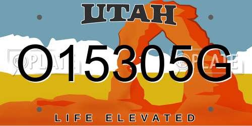 O15305G Utah License Plate