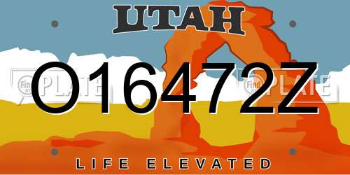 O16472Z Utah License Plate