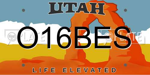 O16BES Utah License Plate