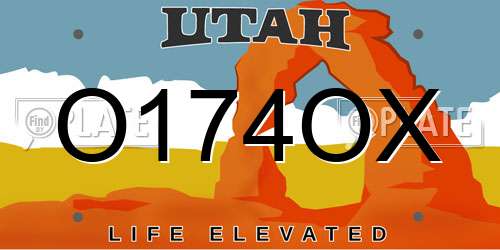 O174OX Utah License Plate