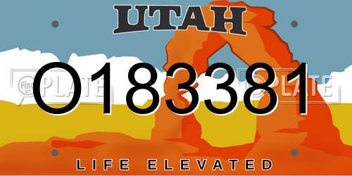 O183381 Utah License Plate