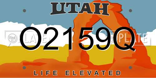 O2159Q Utah License Plate