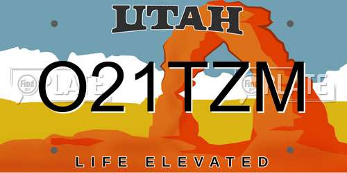 O21TZM Utah License Plate