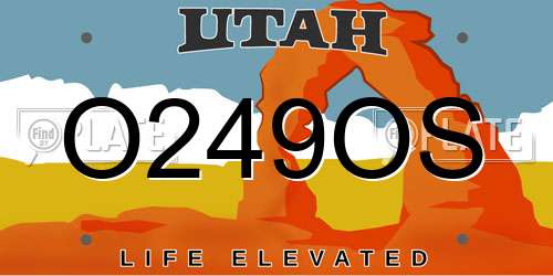 O249OS Utah License Plate