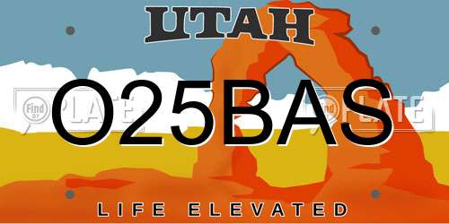 O25BAS Utah License Plate