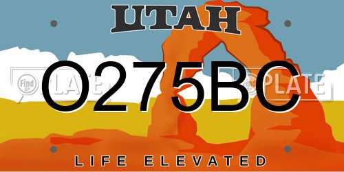 O275BC Utah License Plate